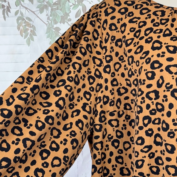 Ava & Viv Womens Brown Animal Print Tunic Tiered Casual Dress Plus Sz. 3X NEW - Picture 5 of 13